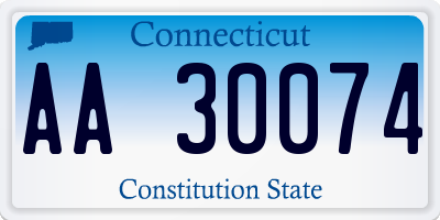 CT license plate AA30074