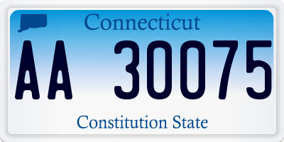 CT license plate AA30075