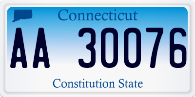 CT license plate AA30076