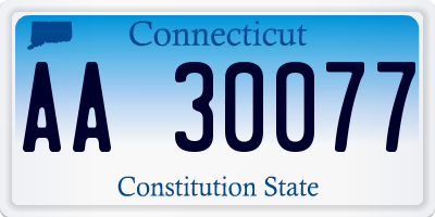 CT license plate AA30077