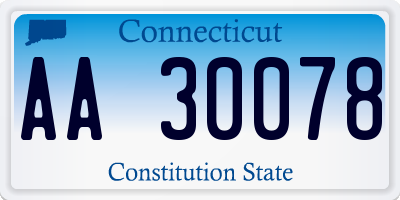 CT license plate AA30078