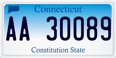 CT license plate AA30089