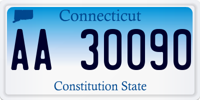 CT license plate AA30090