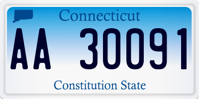 CT license plate AA30091