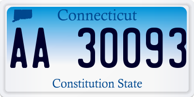 CT license plate AA30093