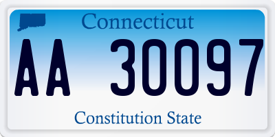 CT license plate AA30097