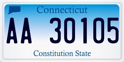 CT license plate AA30105