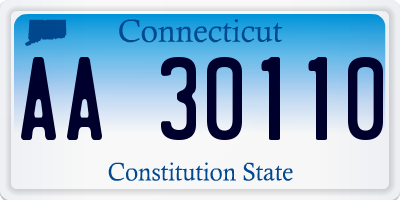 CT license plate AA30110