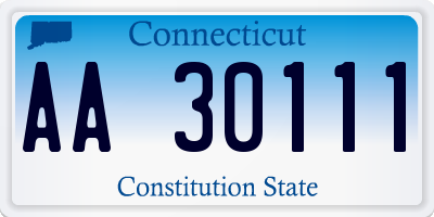 CT license plate AA30111