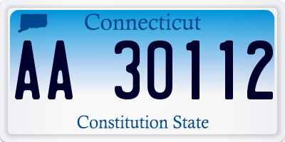 CT license plate AA30112