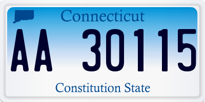 CT license plate AA30115