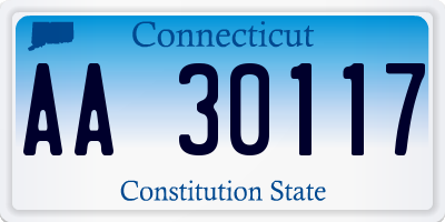 CT license plate AA30117