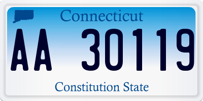 CT license plate AA30119