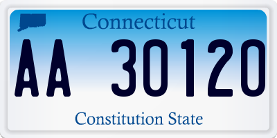 CT license plate AA30120