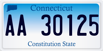 CT license plate AA30125