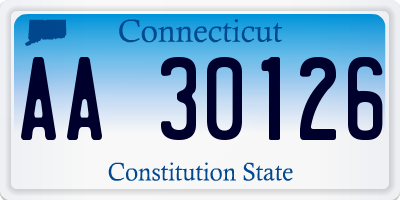 CT license plate AA30126