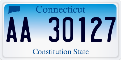 CT license plate AA30127