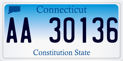 CT license plate AA30136