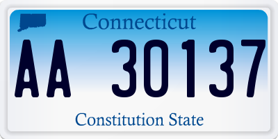 CT license plate AA30137