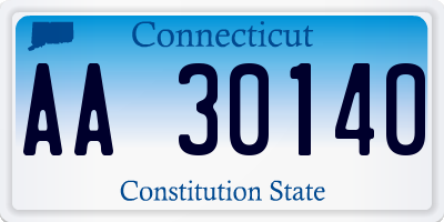 CT license plate AA30140