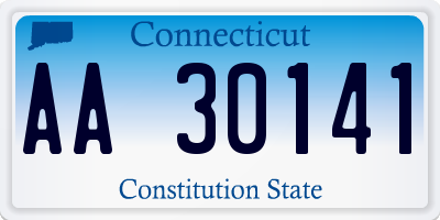 CT license plate AA30141