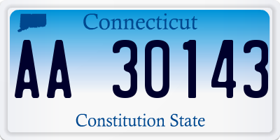 CT license plate AA30143