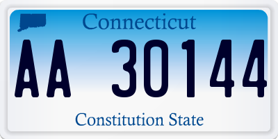 CT license plate AA30144