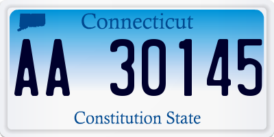 CT license plate AA30145