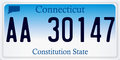 CT license plate AA30147