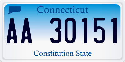 CT license plate AA30151