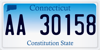 CT license plate AA30158