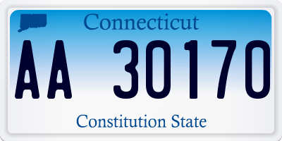 CT license plate AA30170