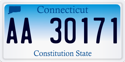 CT license plate AA30171