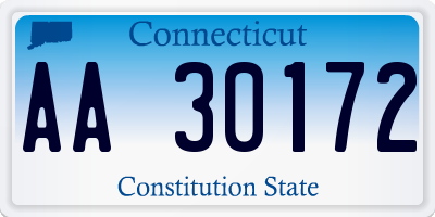 CT license plate AA30172