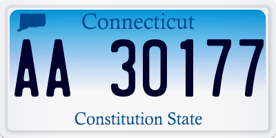 CT license plate AA30177