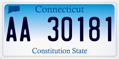 CT license plate AA30181