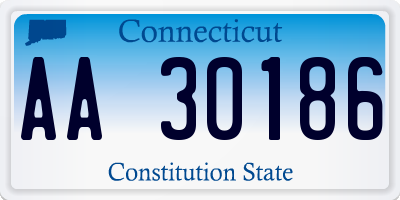 CT license plate AA30186