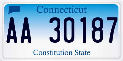 CT license plate AA30187