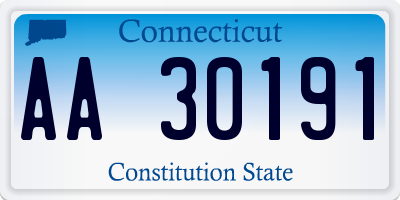 CT license plate AA30191