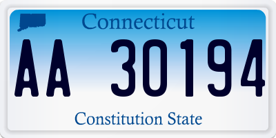CT license plate AA30194