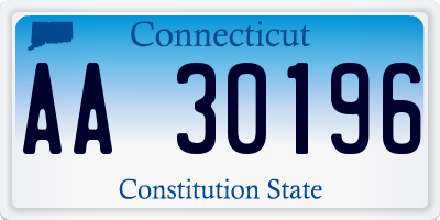 CT license plate AA30196