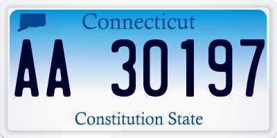 CT license plate AA30197