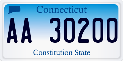 CT license plate AA30200