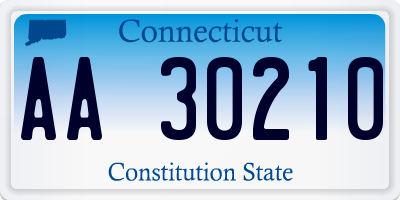 CT license plate AA30210