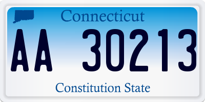 CT license plate AA30213