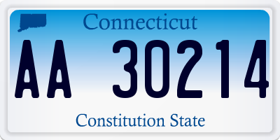 CT license plate AA30214