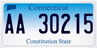 CT license plate AA30215