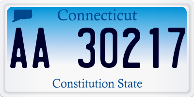 CT license plate AA30217