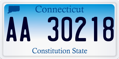 CT license plate AA30218