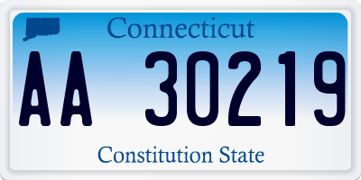 CT license plate AA30219